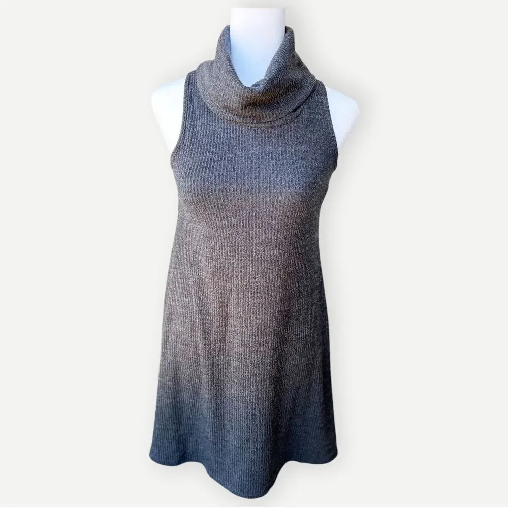 Zunie Juniors Girls Sleeveless Cowl Neck Ribbed Gray Sweater Dress. 14. NEW.